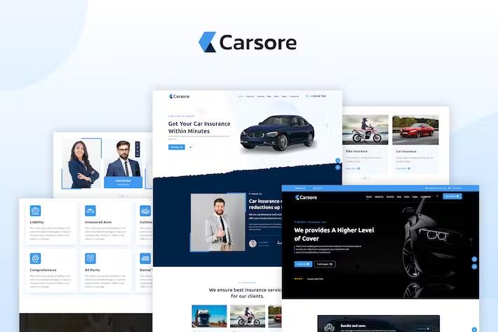 CARSORE – Car Loan Insurance HTML Template product preview
