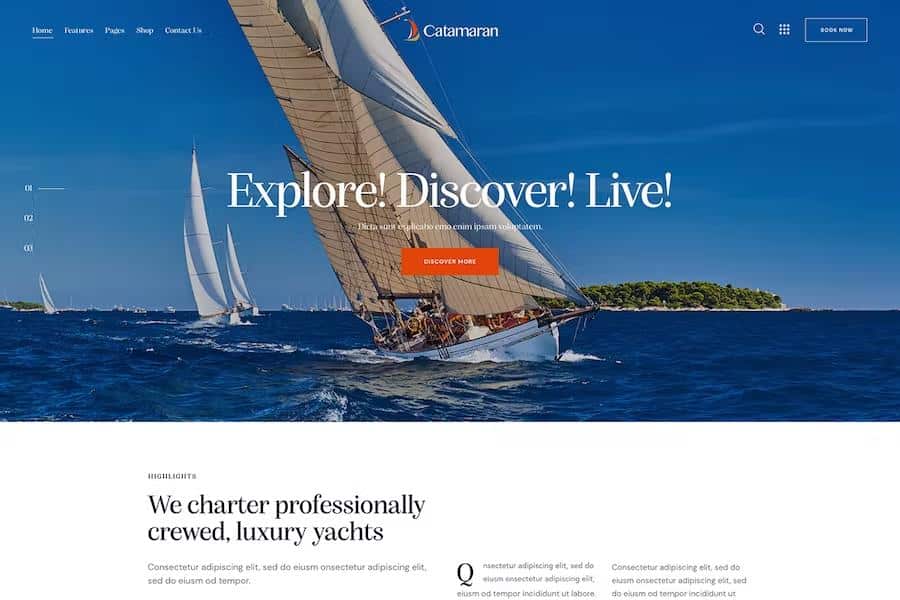 Catamaran - Yacht Club & Boat Rental WordPress theme