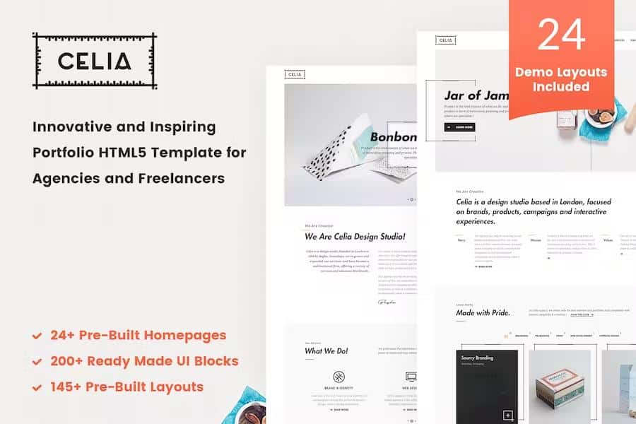Celia - Innovative and Inspiring Portfolio HTML5 Template for Modern Agencies and Freelancers