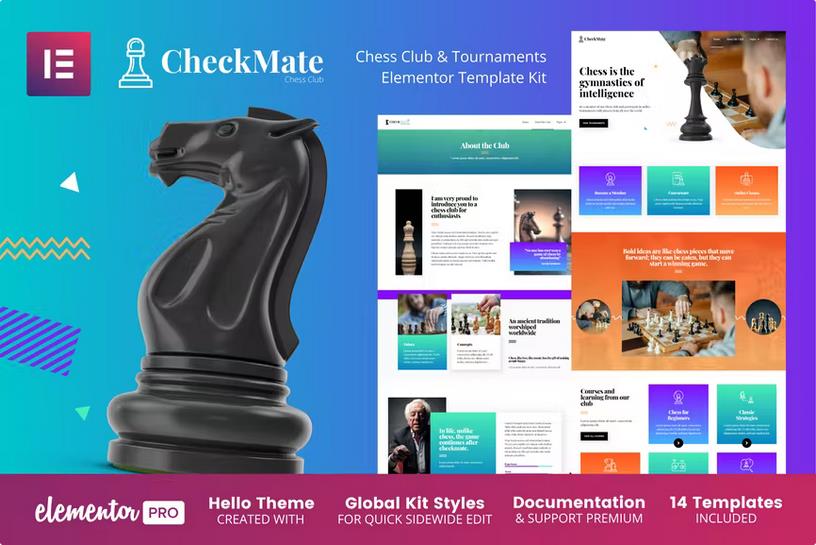 CheckMate - Chess Club & Tournaments Elementor Template Kit