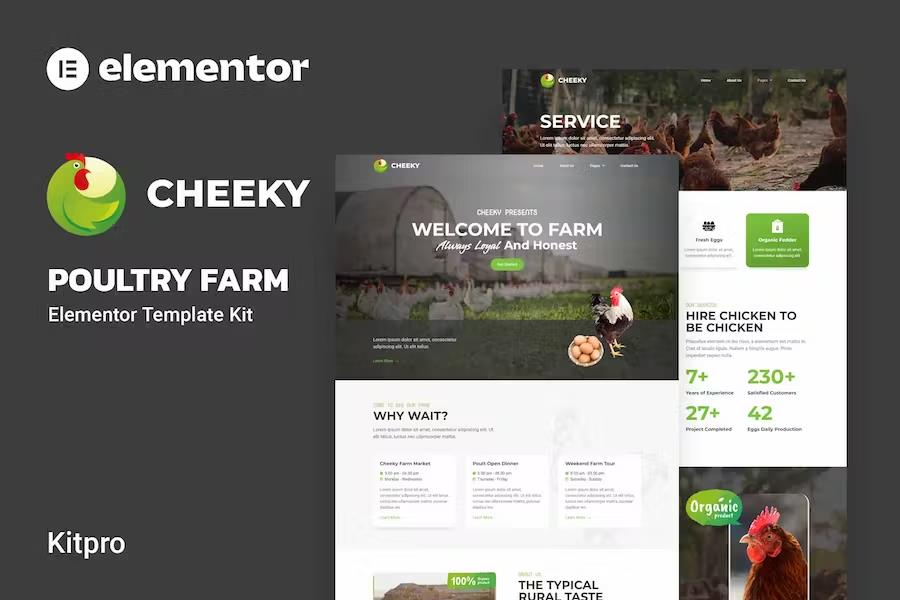 Cheeky - Poultry Farm Elementor Template Kit listing image