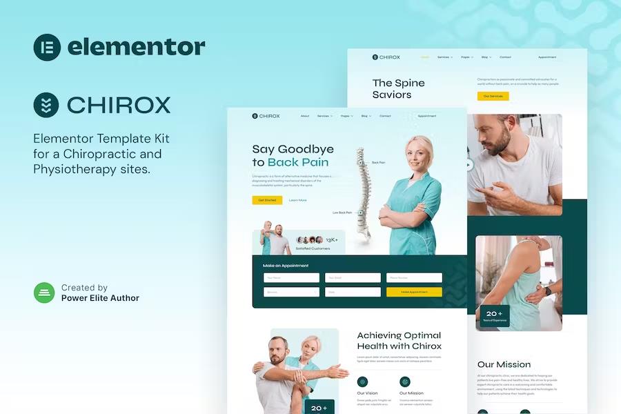 Preview image for Chirox – Chiropractic & Physiotherapy Elementor Template Kit