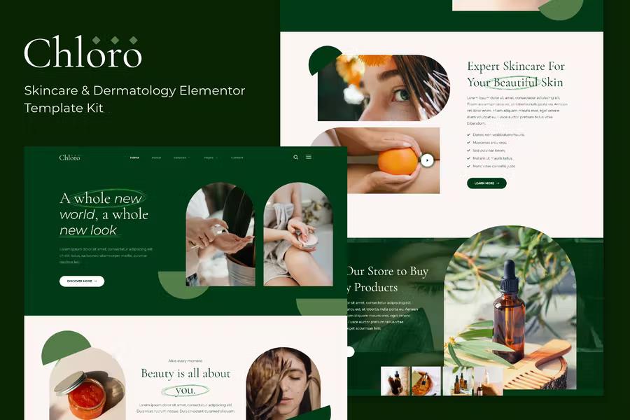 Chloro - Skincare & Dermatology Elementor Template Kit listing image
