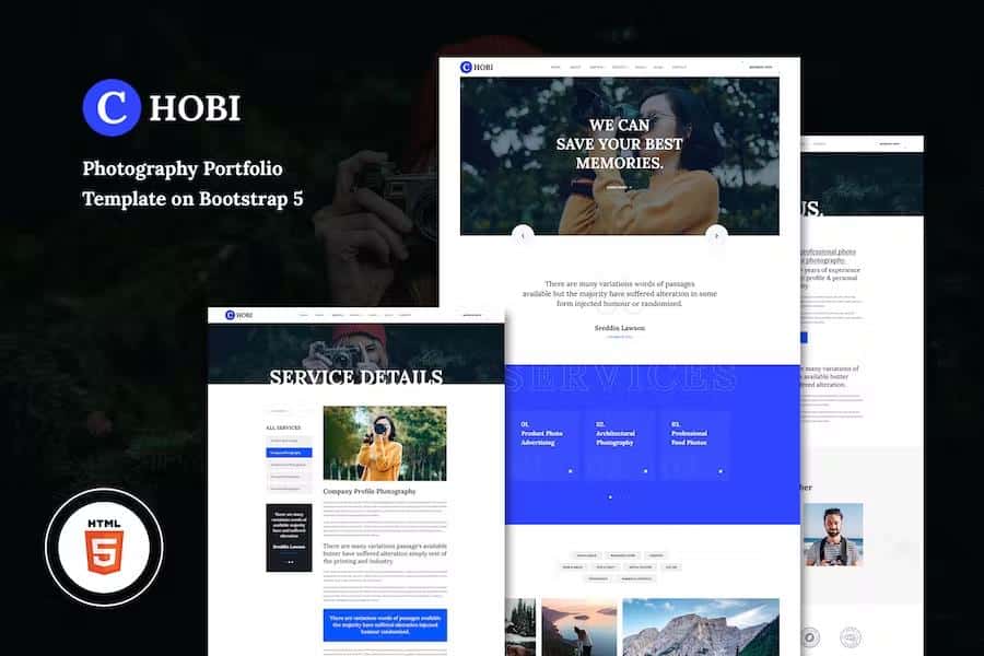Chobi - Photography Portfolio Template HTML Version on Bootstrap 5