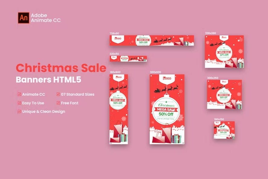 Christmas Shopping HTML 5 Banner Ad- Animate CC