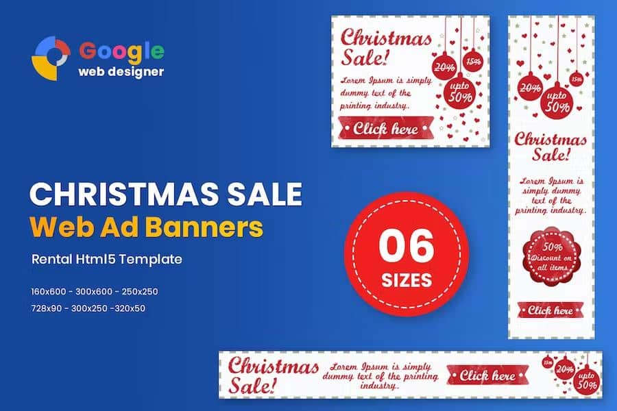 Christmas Sale Banner HTML5 - Animate