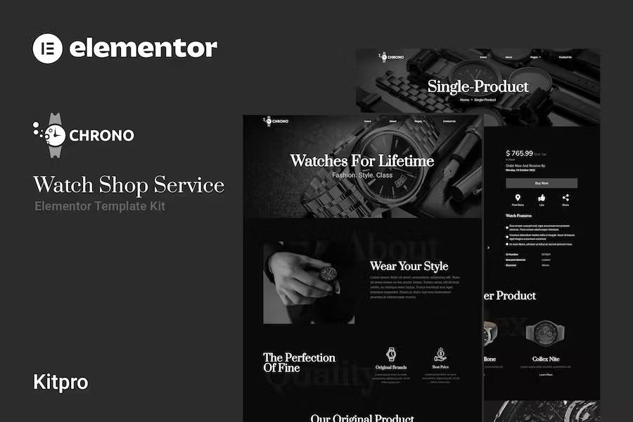 Preview image for Chrono - Watch Service Elementor Template Kit