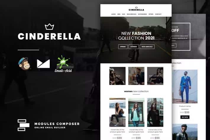 Cinderella - E-commerce Responsive Email for Fashion & Accessories with Online Builder