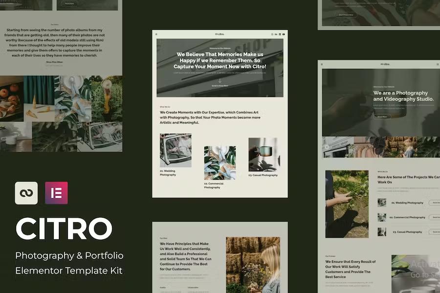 Citro - Photography & Portolio Elementor Template Kit product preview