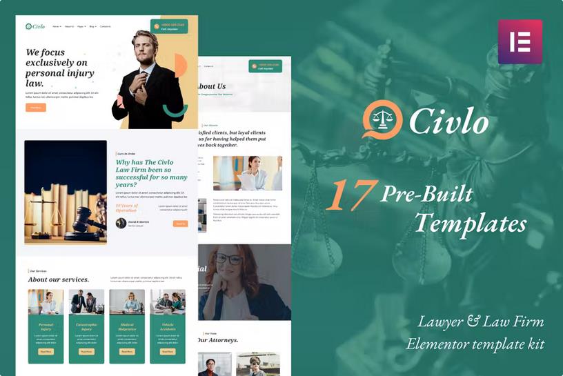 Civlo - Lawyer & Law Office Elementor Template Kit