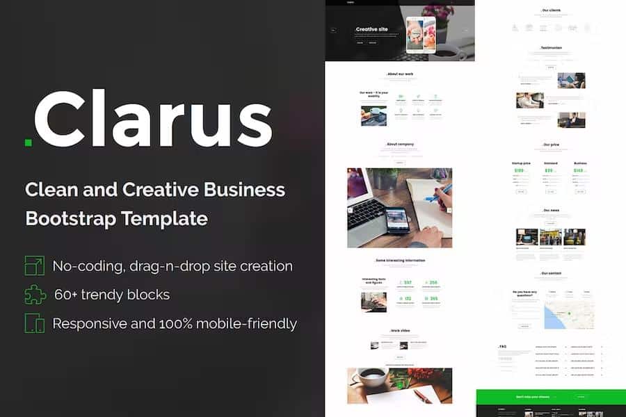 Clarus - Mobirise Responsive Business HTML Site Builder