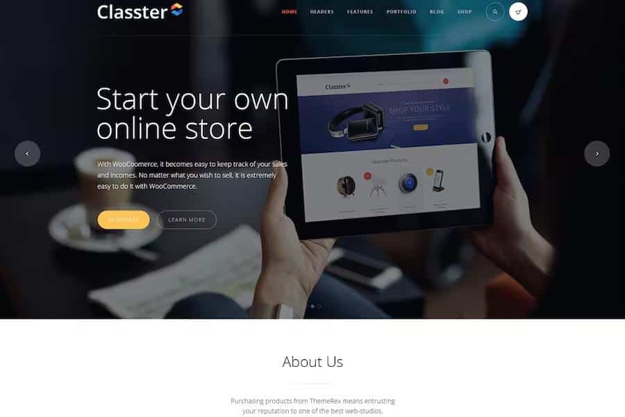 Product preview supplied for Classter - Multi-Purpose HTML Theme