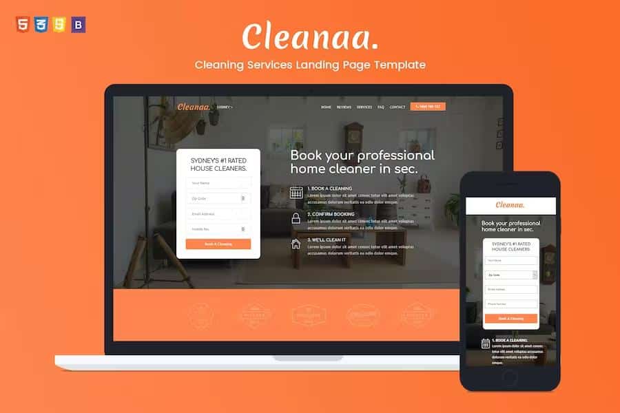 Cleanaa - Cleaning Services Landing Page Template