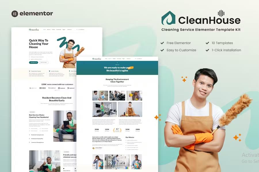 Preview image for CleanHouse - Cleaning Service Template Kit