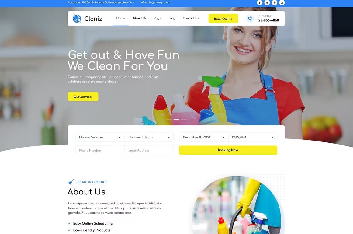 Cleniz - Cleaning Services Elementor Template Kit