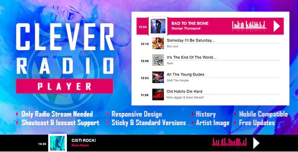 CLEVER - HTML5 Radio Player With History
