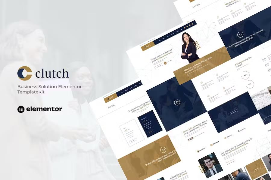 Product preview supplied for Clutch - Business Solution Elementor Template Kit