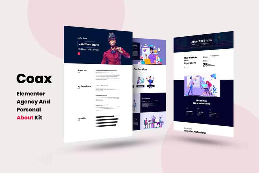 Coax - Agency And Personal About Us Elementor Template Kit listing image