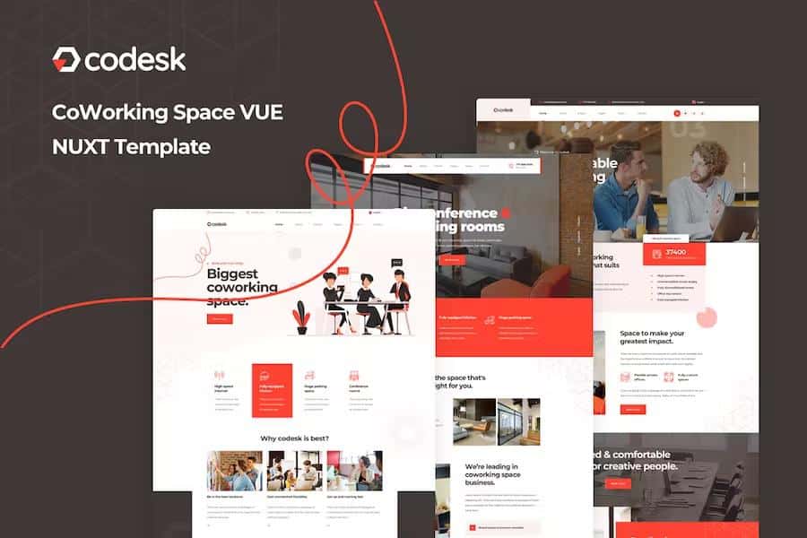Codesk - Vue Nuxt Coworking Space Template