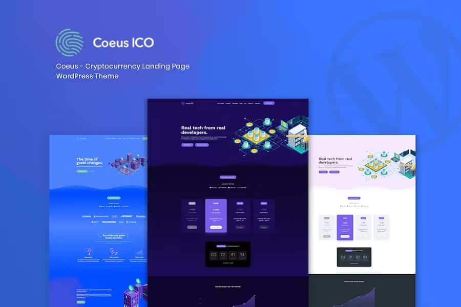 Coeus - Cryptocurrency Landing Page WordPress Theme