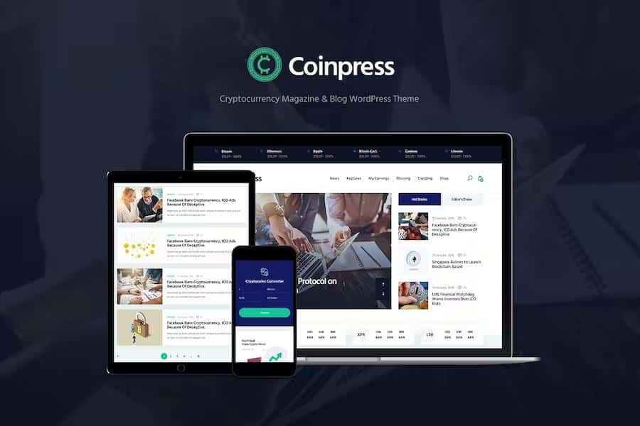 Coinpress - ICO Cryptocurrency Magazine & Blog WordPress Theme