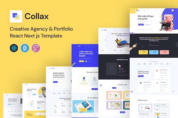 Product preview supplied for Collax - Creative Agency React Next js Template