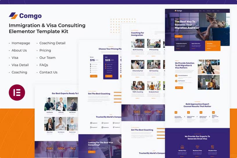Comgo | Immigration & Visa Consulting Elementor Template Kit
