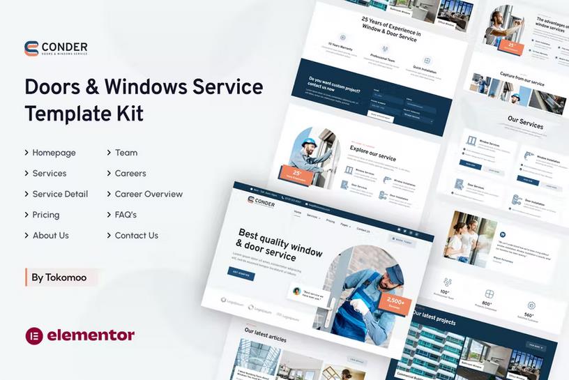 Conder | Doors & Windows Service Elementor Template Kit