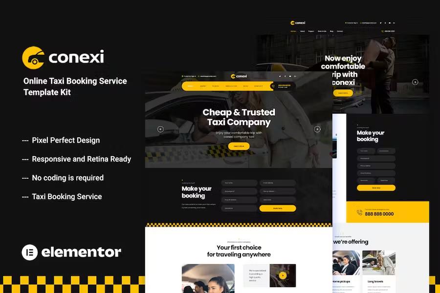 Conexi - Online Taxi Booking Service Template Kit product preview