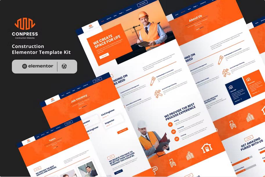 Conpress - Construction Service Elementor Template Kit product preview