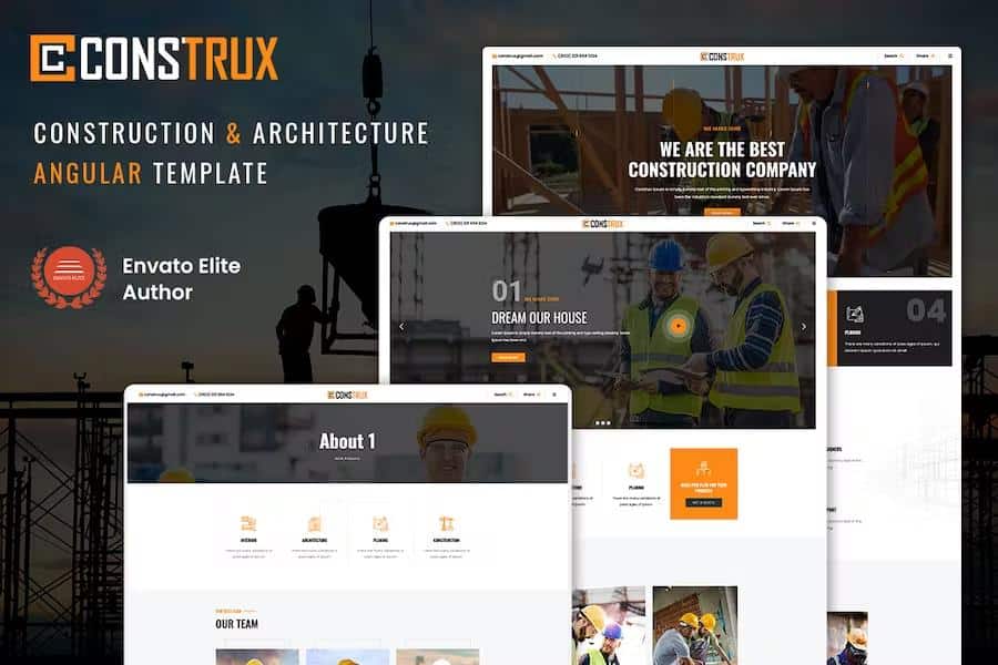 Construx - Construction & Building Angular Template product preview