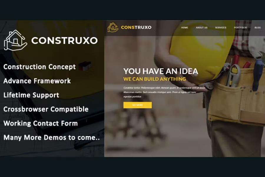 Product preview supplied for Construxo - Construction HTML Template