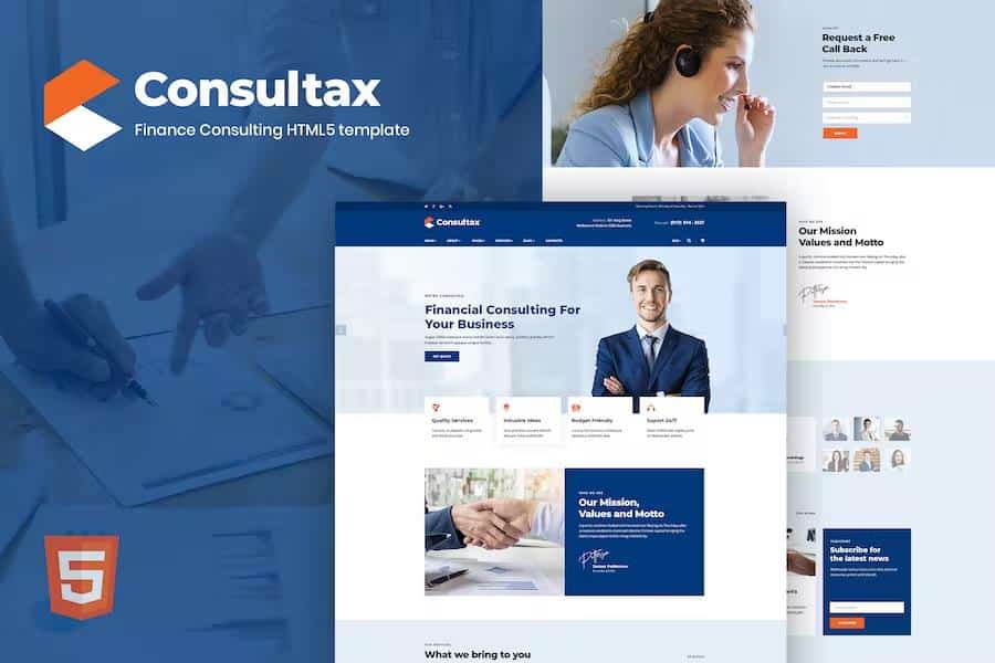 Product preview supplied for Consultax - Financial & Consulting HTML5 Template