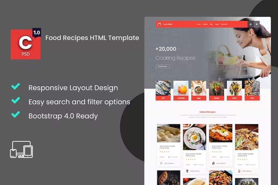 Cook Note - Food Recipes HTML Template