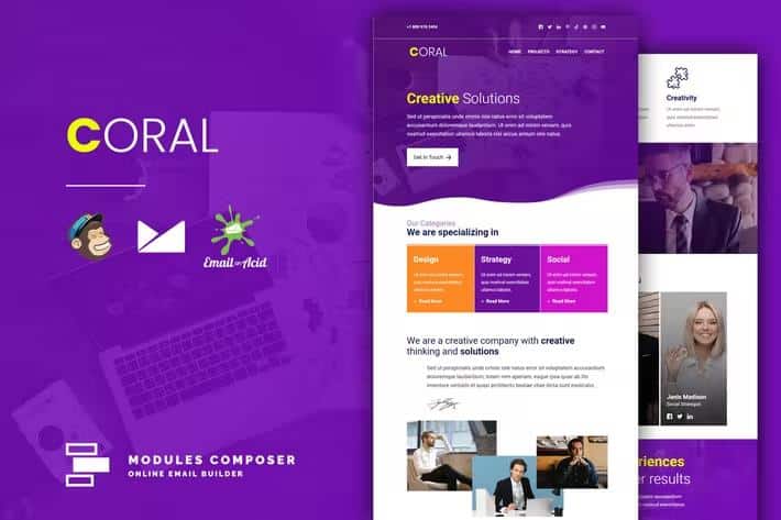 Coral - Responsive Email for Agencies, Startups & Creative Teams with Online Builder