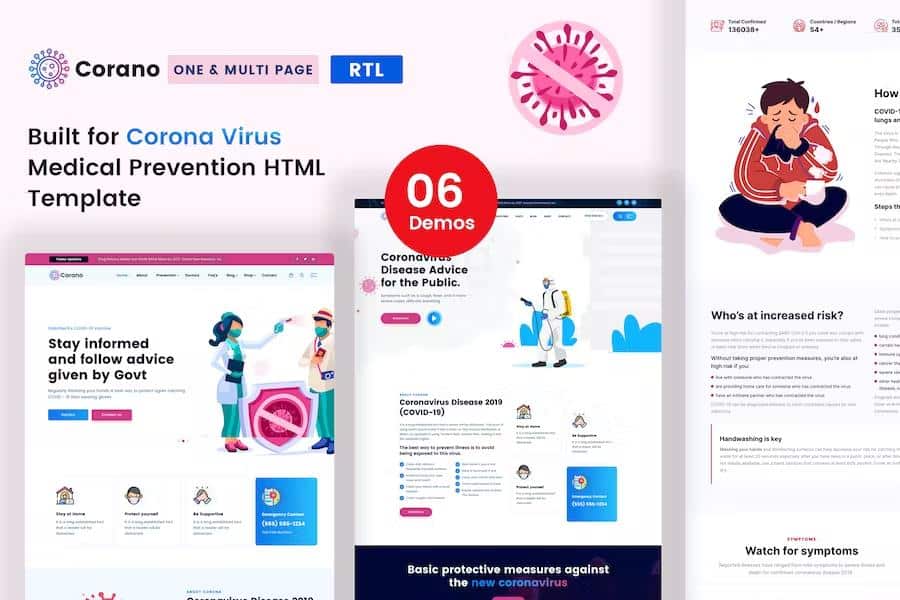 Corano - (COVID-19) Coronavirus Awareness HTML Template