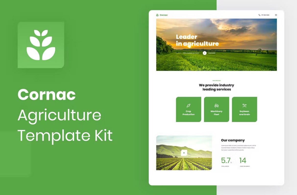 Cornac - Agriculture Elementor Template Kit product preview