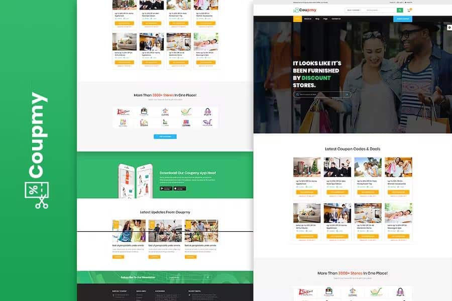 Coupmy-Coupons, Affiliates, Offers, Deals, Discounts & Marketplace HTML Template