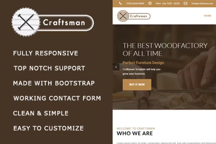 Craftsman - Carpentry Woodwork HTML Template