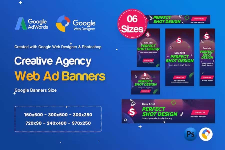 Product preview supplied for Creative, Startup Agency Banners HTML5 D41 - GWD