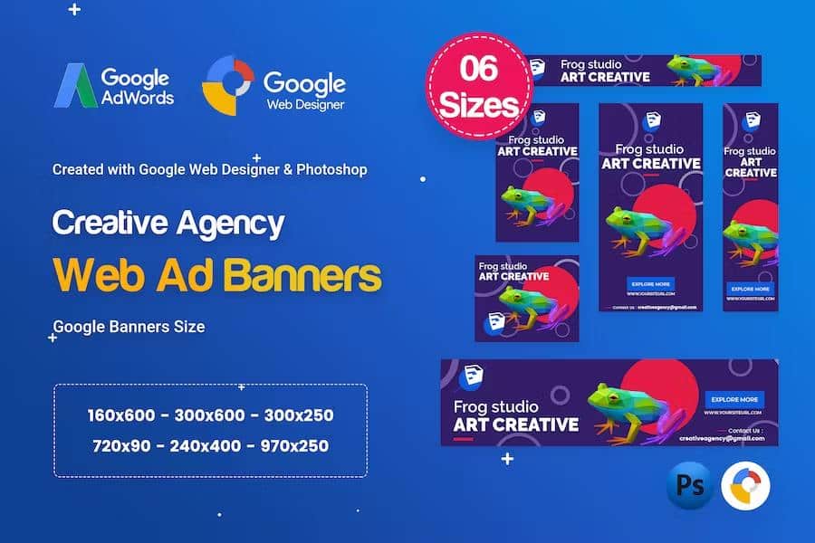 Creative, Startup Agency Banners HTML5 D60 - GWD