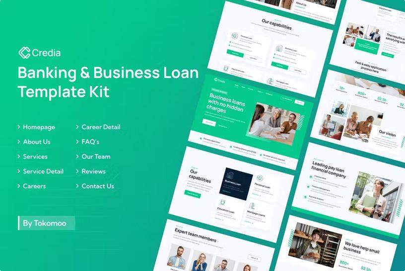 Credia | Banking & Business Loan Elementor Template Kit product preview