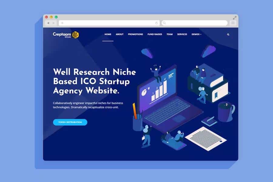 Creptaam - Bitcoin, ICO Landing and Cryptocurrency WordPress Theme