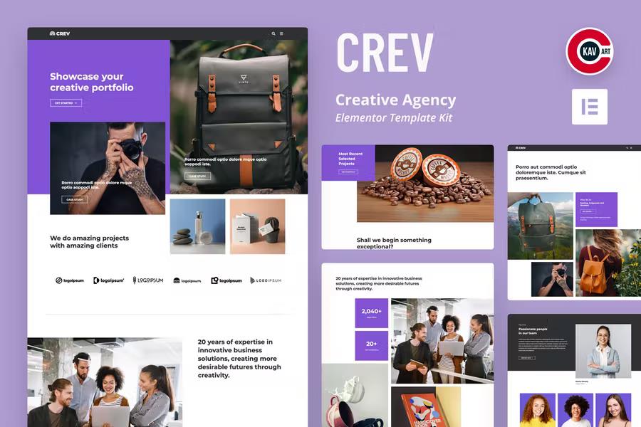 Crev -  Creative Agency Elementor Template Kit