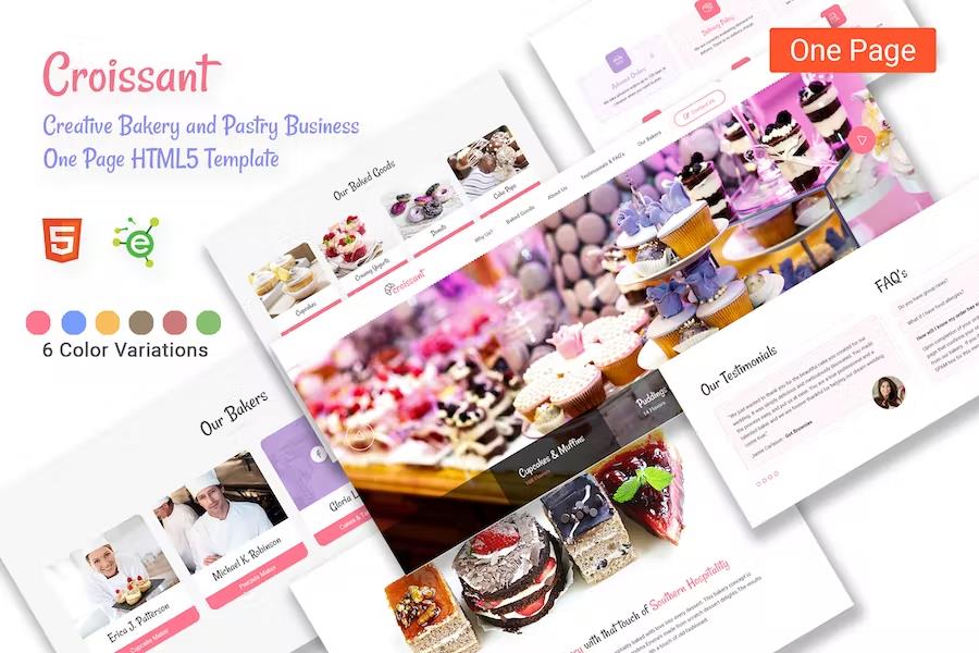 Croissant - Creative Bakery and Pastry Business One Page HTML5 Template