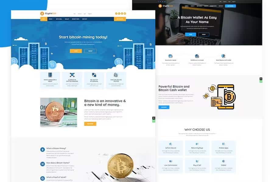 CryptoCoin - Bitcoin Crypto Currency Wallet and Mining Template