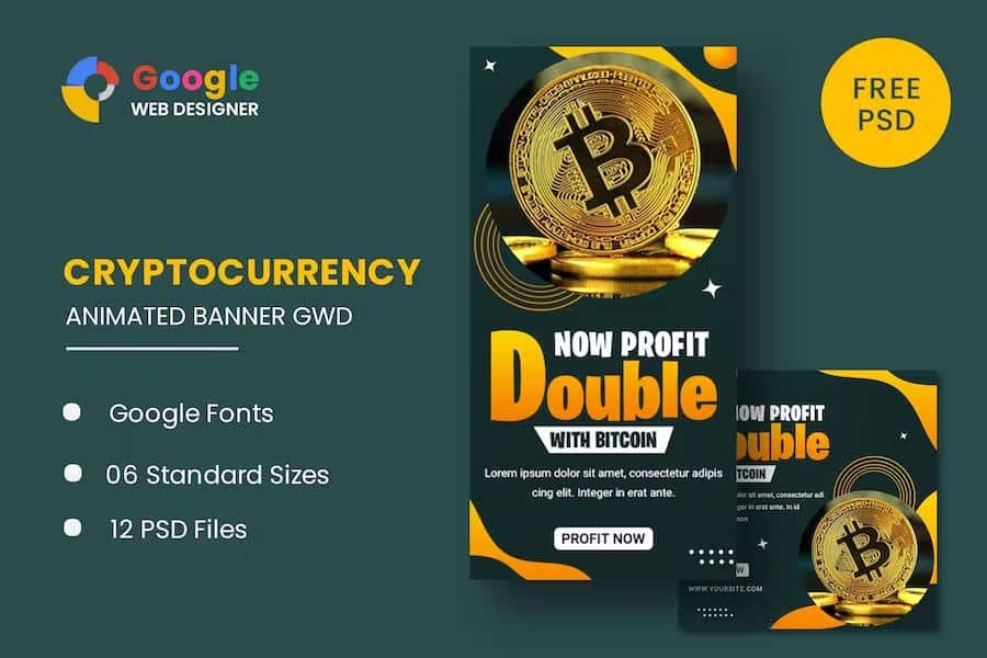 Cryptocurrency Bitcoin Google Web Designer product preview