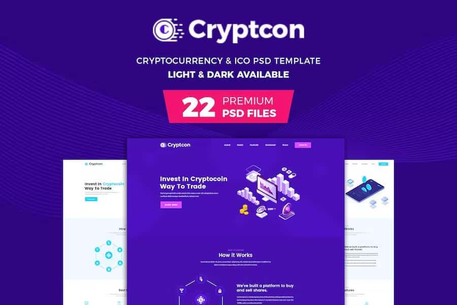 Crypton - ICO, Bitcoin And Crypto Currency PSD Template