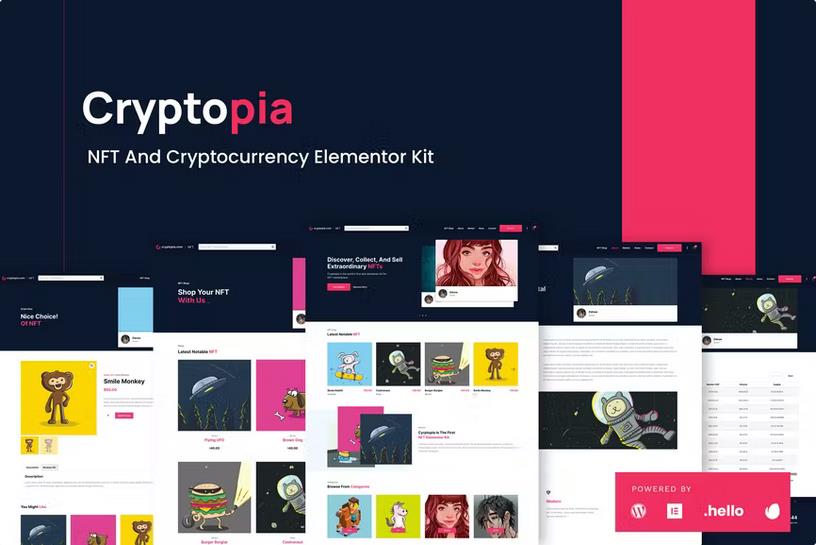 Cryptopia - NFT Crypto Sales Elementor Template Kit