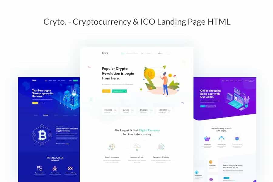 Cryto - Bitcoin & Cryptocurrency Landing Page HTML Template